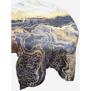 3D Abstract Gold Blue Foil Marble Comforter Set Pillows Luxury Microfiber Cozy